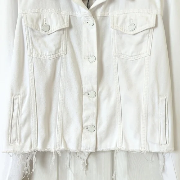 Paige Vivienne This Sh*t Is Bananas Custom Relaxed Cropped Denim Jacket White L - Picture 8 of 15